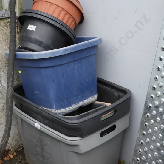 Plastic bins and planters
