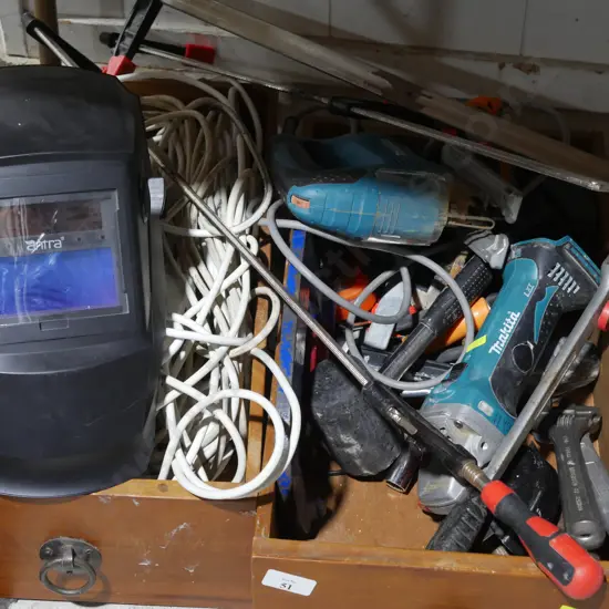 Sash clamps, tools, extension cords etc