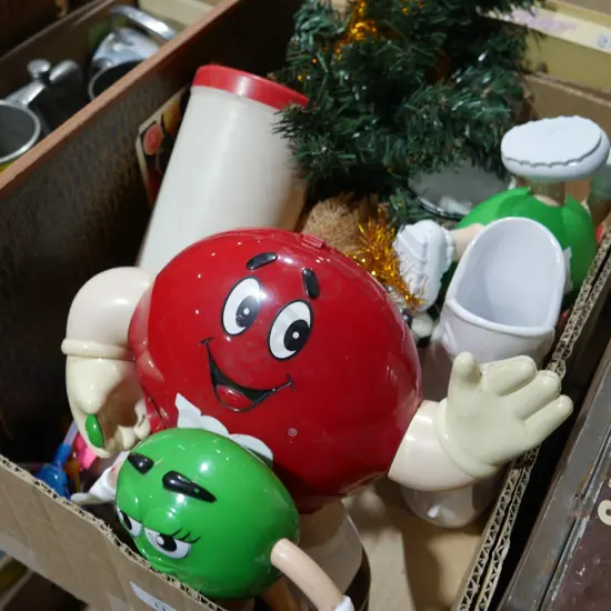 M& M toys, gurgling jugs etc