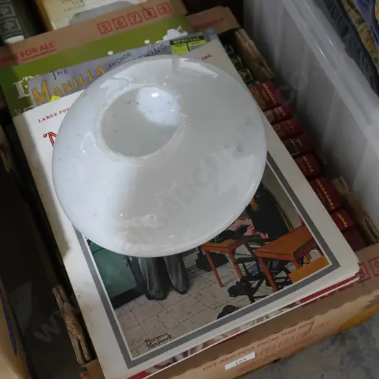 Books, glass lightshades