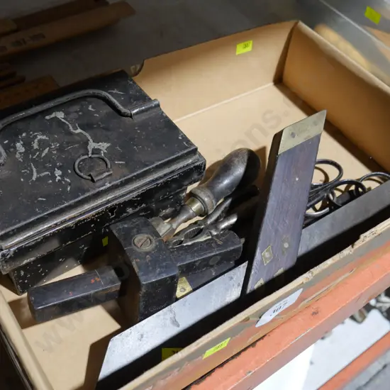 Coin box, vintage tools