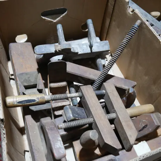 Wooden clamps , planes
