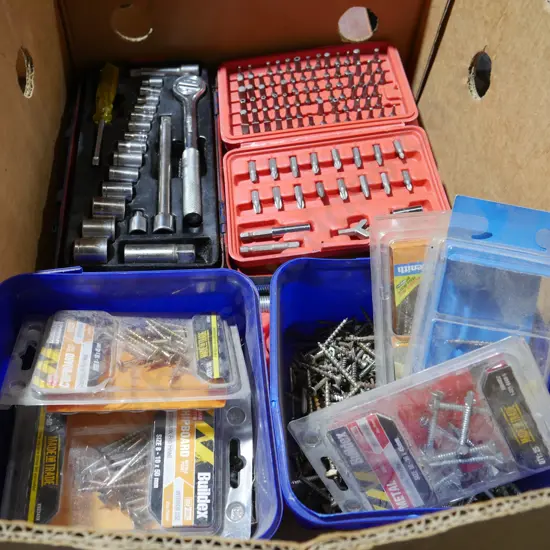 Socket set , drill bits , ect