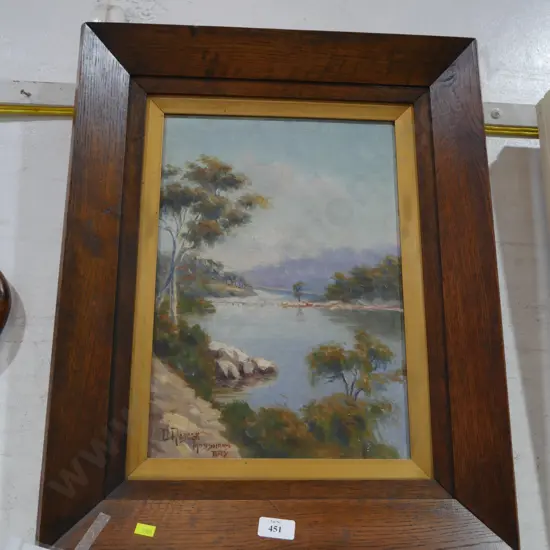 Framed D Roger colonial oil