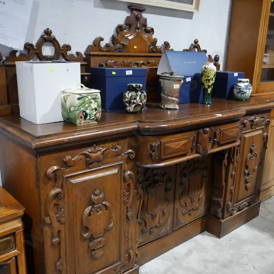 Heavy Oak carved sideboard
