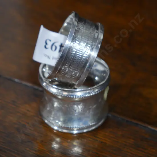 2 Sterling Silver serviette rings