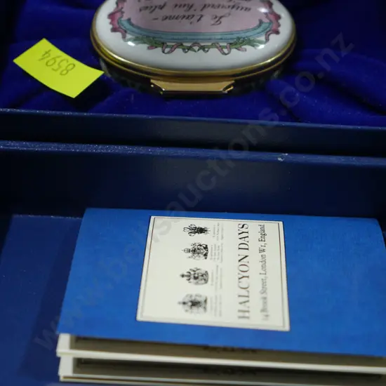 Boxed Halcyon Days enamel trinket