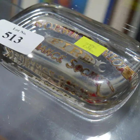 Norwich Union glass paperweight