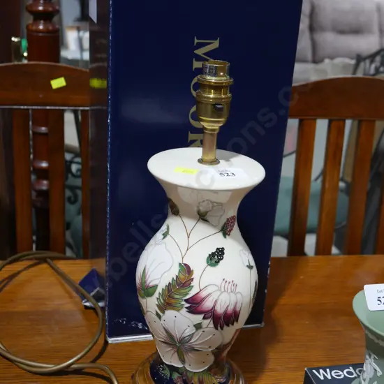 Boxed Moorcroft lamp