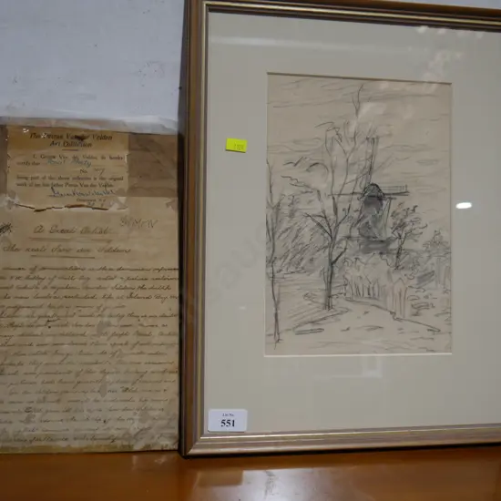 Petrus Van Der Velden pencil sketch