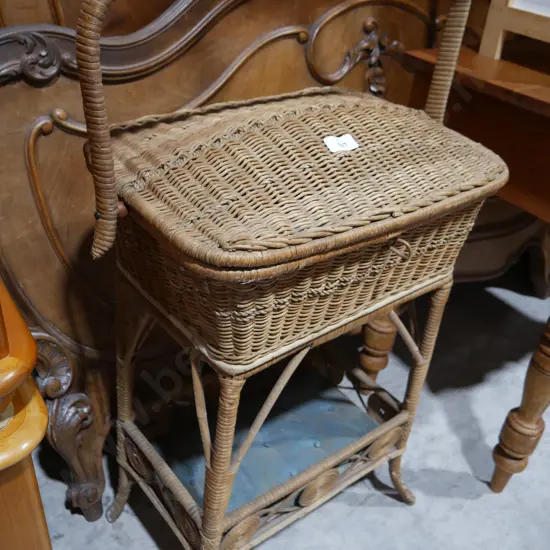 Wicker sewing basket