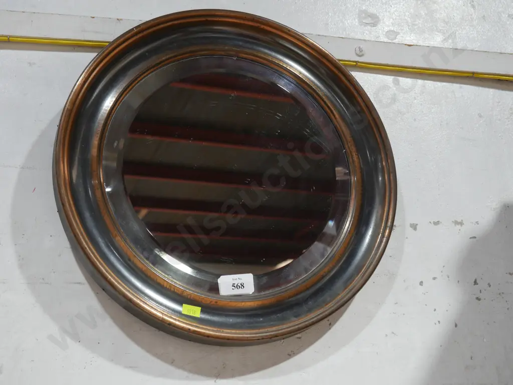 Copper framed bevilled edge mirror Image 1++