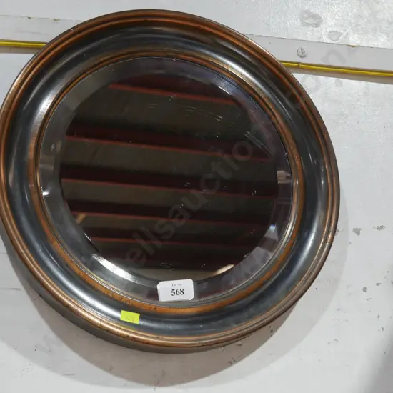 Copper framed bevilled edge mirror