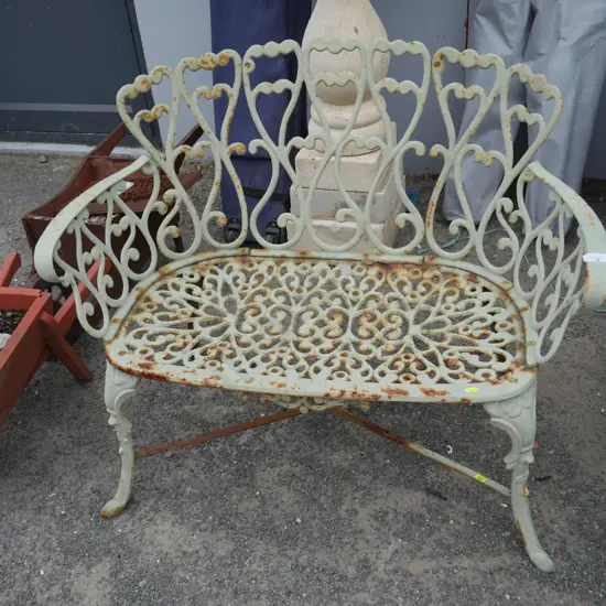 2 seater cast iron chair