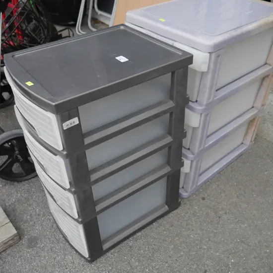 Plastic storage drawers