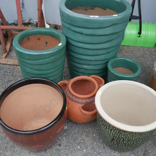 Assorted plant pots