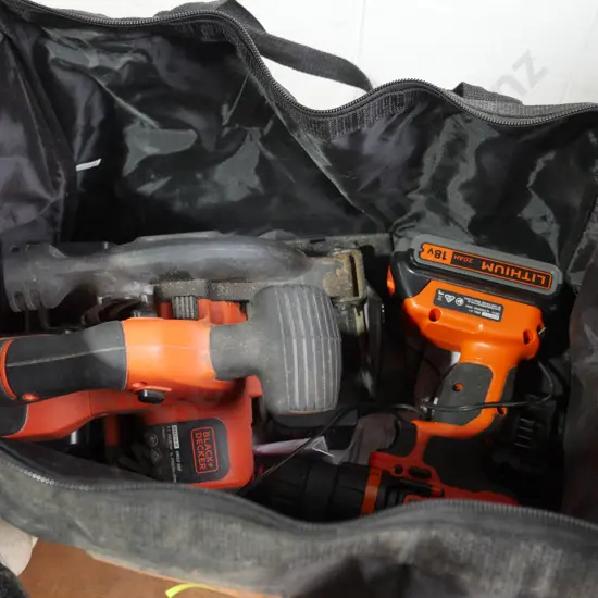 Black and decker tools and bag
