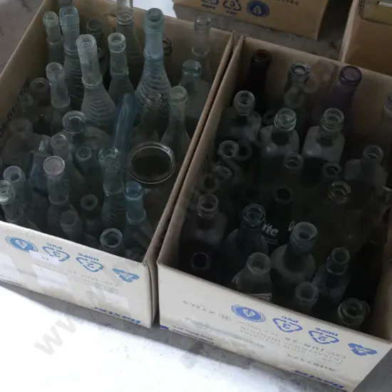 2 boxes of old bottles