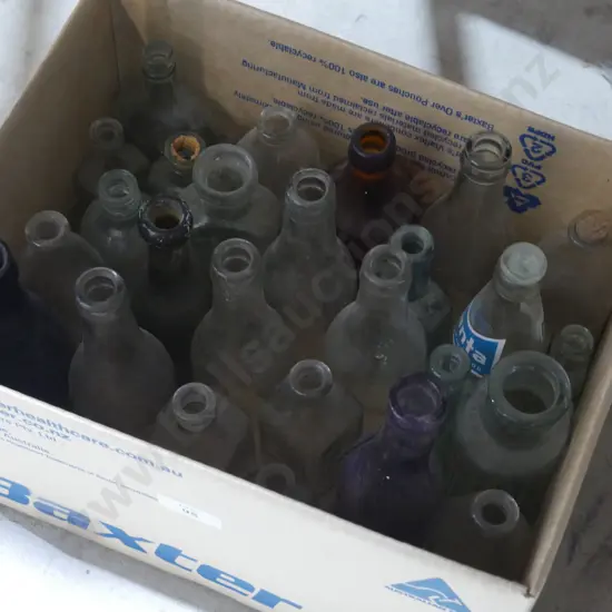 Box of old bottles