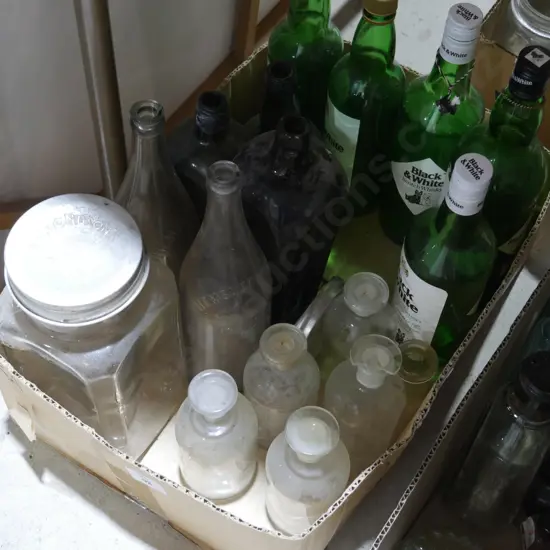 Box of old bottles