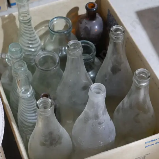 Box of old bottles