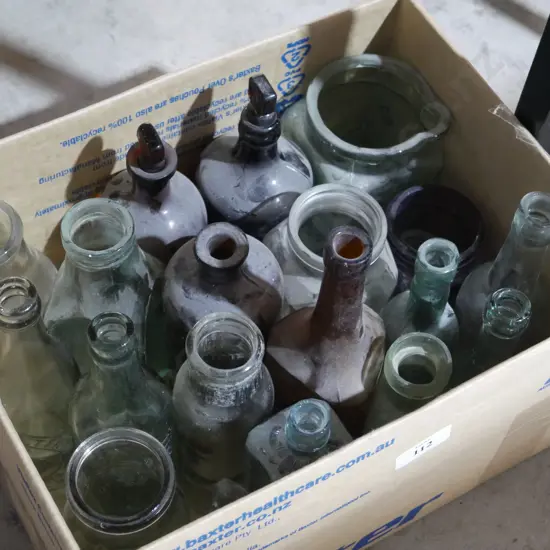 Box of old bottles