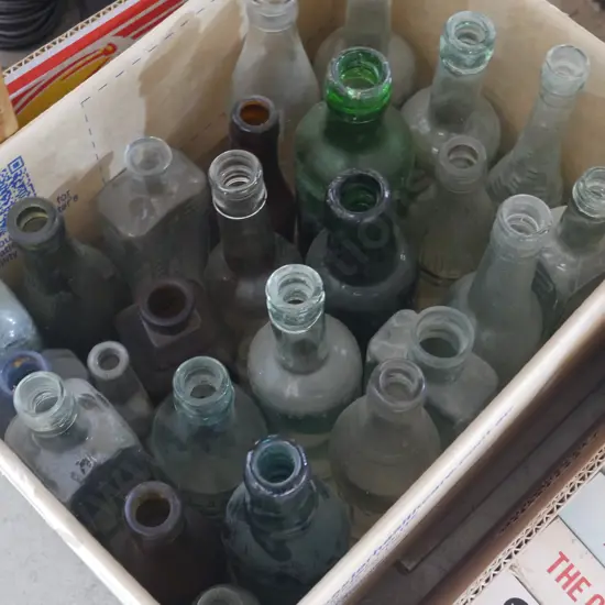 Box of old bottles