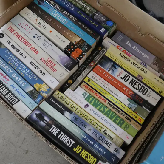 Box of paperback novels