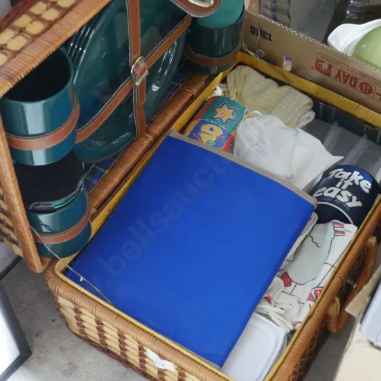 Picnic basket and contents