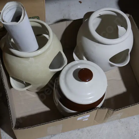 Benhar pottery planters, barrel