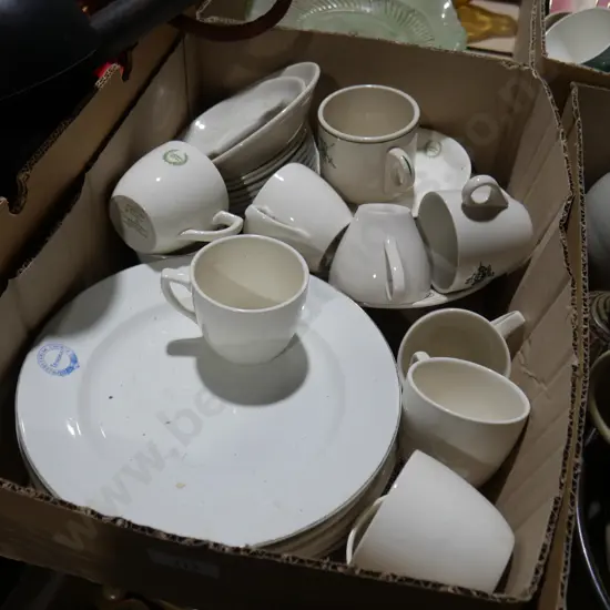 Monogrammed plates, cups