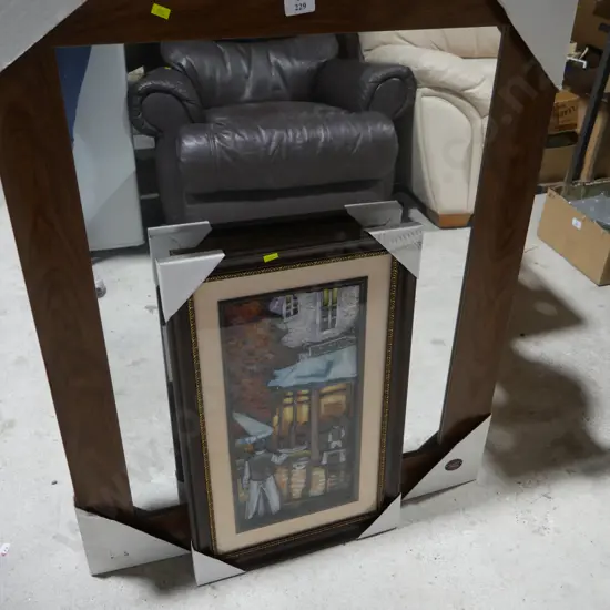 Framed mirror & pictures