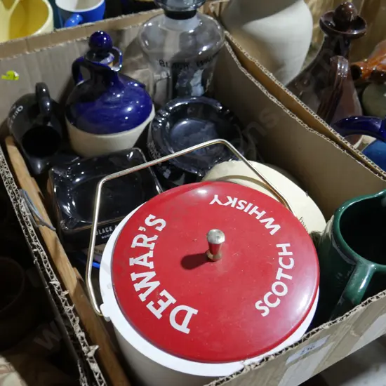 Whisky advertising ashtrays, jug etc