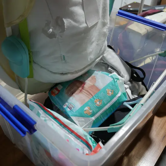 Highchair, nappies etc