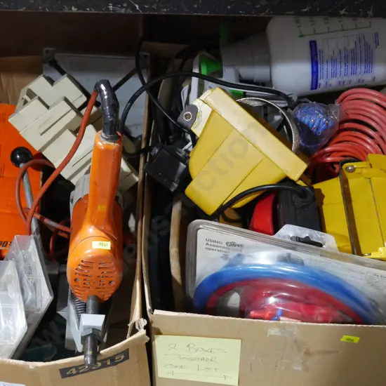 2 boxes Garage sundries
