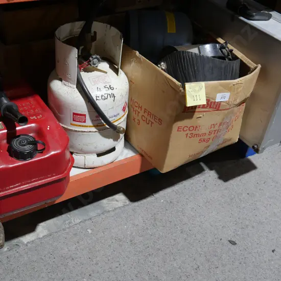 Gas bottles, petrol can etc