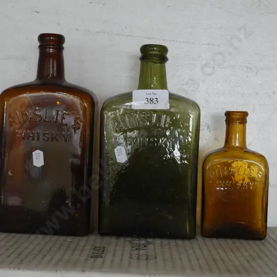 Ainslie's whisky bottles