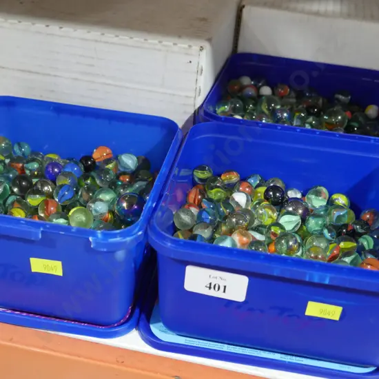 3 containers of marbles