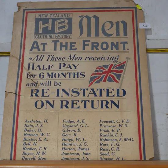 Hallenstein Brothers war pay poster