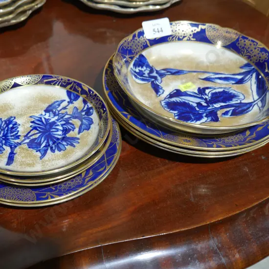 9 Royal Doulton Blue Iris plates