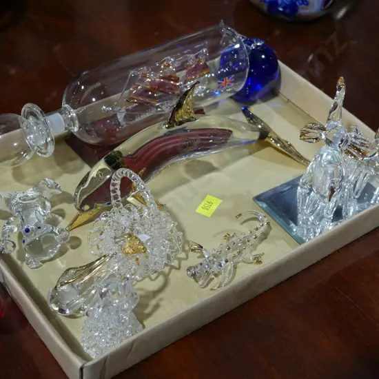 Glass animals, ship in bottle