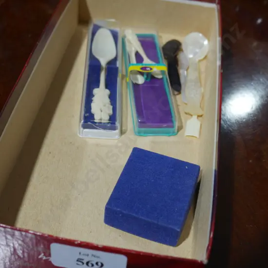 Mother of pearl spoons etc