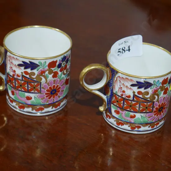 2 Worcester cups from Barry period, 1793-1807