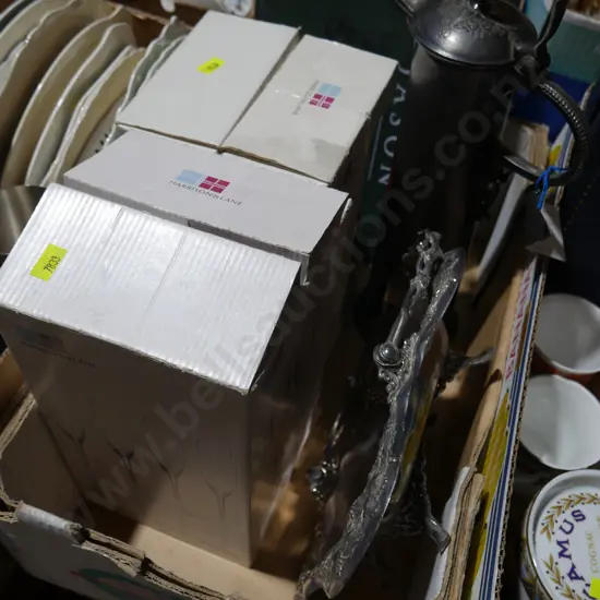 Part glass sets, platedware