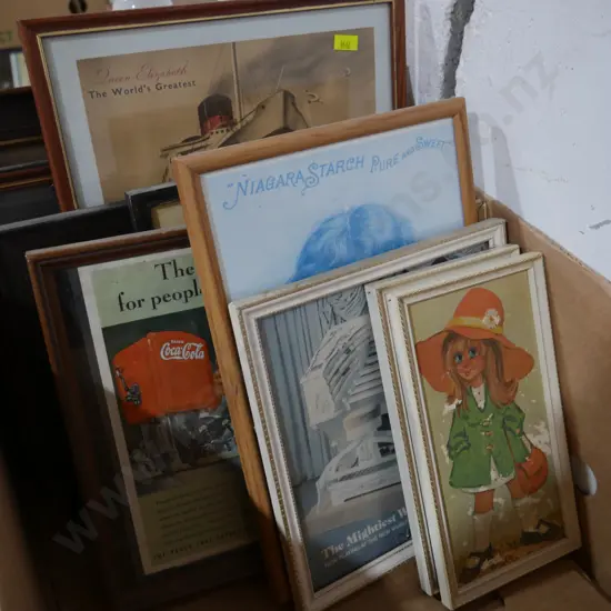 Framed advertising prints