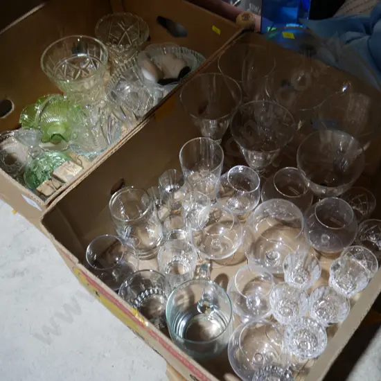 2 boxes glassware etc