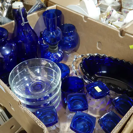Blue glassware