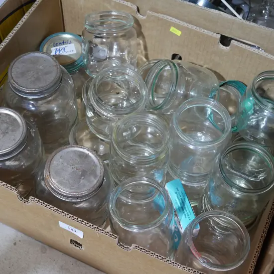 Box of glass jars