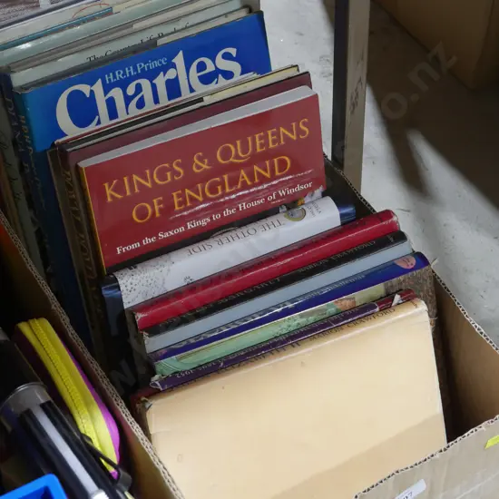 Box of books (kings and queens of England etc)