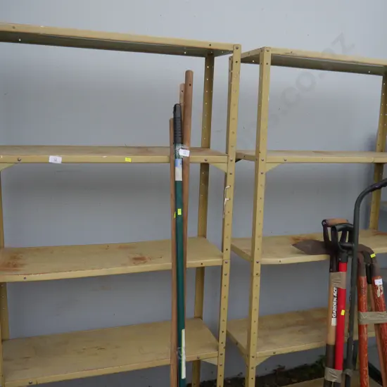 2 metal shelves